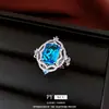 Brincos de Anel Aberto Quadrados de Zircônia Vintage Moda Estilo da Corte Anel para Dedo Indicador Conjunto de Design de Luxo Leve de Alta Qualidade