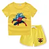 Conjunto de Camiseta e Shorts de Gola Redonda de Verão 2026 para Crianças Estilo Coreano Casual Absorvente de Suor Cor Doce Conjunto de Moletom para Crianças Pequenas