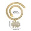 Colgante Hip-Hop Corona de Diamantes Letra Cara Sonriente Aleación Diamantes Completos Joyería Exclusivo de Amazon Forma Geométrica