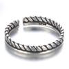 Anillo de temperamento de moda chao para mujer con boca abierta, anillo ancho, anillo de plata imitación plata tailandesa, anillo retro envejecido