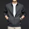 Otoño 2025 Chaqueta de Algodón Peinado de Comercio Exterior Chaqueta para Hombre Casual Deportiva Moda Cardigan de Color Sólido Sudadera para Hombre
