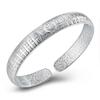 Pulsera de Cobre Plateada en Plata de Estilo Étnico Pulsera Sólida Simple y Atmosférica Pulsera Baifu de Apertura Totalmente Bendecida Regalo para Madre