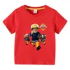 Ropa Nueva de Verano para Niños Bombero Camiseta de Manga Corta Camiseta Interior para Niños Camiseta de Manga Media para Bebé Top para Niños