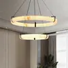 Lustre de Pedra Artificial Estilo Francês Sala de Jantar Sala de Estar Luz Principal Designer Criativo Simples Hotel Villa Lustre Redondo de Alto Padrão