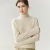 Roupa Básica/Gola Alta Sem Costura Suéter 100% Caxemira Pura Feminino Solto Gola Alta Malha Camada Base Suéter Outono Inverno
