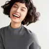 Suéter sin costuras Shima Sei Tejido de cachemir para bebé Ropa de punto para mujer Cuello alto con borde enrollado Lana Holgado Capa interior Camiseta básica