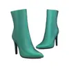 Botas Martin versátiles de comercio exterior para otoño e invierno, botas de cuero de corte bajo con punta fina de estilo transfronterizo con suelas de goma, cremallera lateral antideslizante, botas de tacón alto para mujer