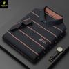 Camisa polo bordada de verão Parson dragon gola masculina moda listrada grande meia manga para meia-idade solta