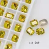 Dongzhou K9 Traer Riqueza y Tesoro Huevo de Paloma de Cristal Dorado Uñas Artísticas Diamante Roca Azúcar Grasa Cuadrado Forma Especial Fondo Puntiagudo Colección de Diamantes Diamante para Uñas Adorno