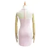 2026 Top sin tirantes con cuello halter y falda corta para mujer, corte ajustado, falda bodycon, verano con copas en el pecho, múltiples colores, espalda descubierta sexy