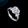 Anillo de Diamante Rosa Mosan Jin Hongyu Plata de Ley 925 Moda Commuter Serie Mori Anillo de Diamante Moissanita Anillo Abierto para Dedo