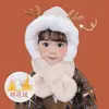 Gorro, Bufanda, Gorro Todo en Uno para Niños, Estilo Otoño e Invierno para Niños y Niñas, Gorro Lindo y Adorable con Forro de Felpa y Protección para las Orejas, Gorro Cálido de Pulóver para Bebé