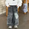Loja de Algodão Calças Casuais para Meninos Calças de Outono para Crianças 2026 Novo Estilo Coreano Tendência Solta Camiseta Conjunto de Roupas Infantis