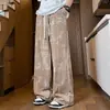 Pantalones Rectos de Jacquard con Caída Estilo Americano Mt-2606 para Hombre, Marca de Tendencia Primavera y Otoño, Holgados de Pierna Ancha, Casuales, Largos