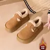 Zapatos Birkenstock Flocados para Mujer 2026 Nuevo Invierno Mujeres Embarazadas sin Cordones Suela Suave Zapatos de Algodón Cálidos Suela Gruesa Mocasines de Lana