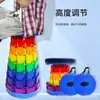 Taburete Plegable Telescópico Portátil para Exteriores para Hogar Viajes Filas Silla de Plástico Engrosada Ajustable Silla de Pesca Balcón