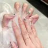 Manicura Hielo Transparente Color Nude Mariposa Zafiro Dorado Uñas Portátiles Gama Alta Lujo Ligero Parche de Manicura Deseo Puro Dulce