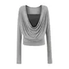 25557-Camiseta Falsa de Duas Peças Estilo Puro Prazer de Garota Quente Feminina 2025 Novo Estilo Europeu e Americano Sexy Slim Top