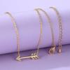 Moda Europea y Americana de Amazon Collar de Oro Grueso de 18 Quilates Micro-Pavimentado con Diamante Blanco Flecha de Cupido Collar con Flecha Regalo