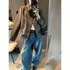 Calça Jeans Moqie Formato de Pera Querida Corte Americano Drapê Fenda Cintura Alta Modeladora Comprimento Total Perna Larga MQ1947