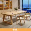 Escritorio de computadora nórdico hecho de madera maciza, adecuado para uso doméstico, escritorio de estudio para niños, escritorio grande para sala de estar, escritorio de oficina con tablero grande engrosado, mesa de conferencias