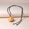 Colar Pingente para Pescoço Thuja Taihang Esculpido Doze Signos do Zodíaco Colar Pingente para Pescoço Criativo Esculpido à Mão Doze Signos do Zodíaco