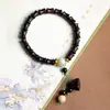 Pulsera Multicírculo de Sándalo Negro para Hombre, Sándalo Morado Simbolizando Progreso Continuo, Adorno de Mano, Pulsera de Regalo para Exámenes para Mujer, Al por Mayor