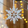 Flocos de Neve de Natal Flocos de Neve de Árvore de Natal Flocos de Neve Acrílicos Transparentes Flocos de Neve Dourados Pingentes de Decoração de Janela