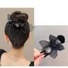 Moño Escape Princesa Pinza de Agarre Doble Cara Negro Pasador de Pelo de Alto Sentido Parte Trasera Cabeza Pinza de Tiburón Accesorios para el Cabello Sombrerería Venta al por Mayor