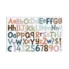 4 tipos de pegatinas de letras y números de colores, incluyendo letras mayúsculas y minúsculas, adecuadas para etiquetas autoadhesivas, logotipo personalizado