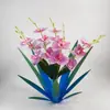 Adornos Metálicos de Agave de Hierro Artesanías de Hierro Orquídea Mariposa Decoración Exterior Clavel Jardín Plantas Artificiales