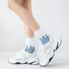 Calcetines para Mujer Calcetines de Media Caña Otoño e Invierno Moda Cuadros Británicos Fluyendo Calle Leche Calcetines para Mujer ins Calcetines de Moda Calcetines de Algodón
