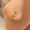 Anel de Nariz Sem Perfuração Cross Venda Quente para Mulheres Cobre Zircônia Microincrustada Formato de Coração Clipe de Nariz Estilo Europeu e Americano Moda Personalidade Joia de Nariz