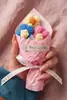 Buquê de Flores Puff de Crochê Tricô Feito à Mão, Flores Mini, Lembrança de Dia dos Namorados, Presente Criativo de Formatura