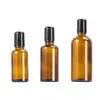 Botella Rodante de Vidrio Marrón Opaco para Aceite Esencial con Bola de Acero Rodante 30ml 50ml Botella Cosmética Dispensadora de Líquido Esencial
