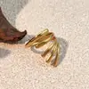 Anillos de Acero Inoxidable de Moda Europea y Americana con Diseño de Raya Geométrica, Joyería de Acero de Titanio de Lujo Ligero de Nicho, Joyería Transfronteriza que No se Desvanece