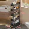 Prateleira de Armazenamento para Banheiro, Prateleira de Armazenamento Móvel para Espaços Pequenos, Prateleira Organizadora Multifuncional para Roupas Sujas para o Espaço Atrás da Porta do Banheiro