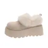 Mocasines para chica baja mujer 2026 nuevo estilo invierno suela gruesa para aumentar altura con algodón de terciopelo zapatos de nieve zapatos Birkenstock zapatos peludos