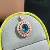 Collar de Plata de Ley S925 con Piedra Preciosa Natural de Color Topacio para Mujer, Moda de Lujo Ligero, Estilo Popular de Gama Alta, Directo del Fabricante