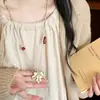 Collar Largo de Madera Estilo Chino Retro para Mujer, Cadena para Suéter de Cuello Halter Estilo Étnico de Nicho, Accesorios Versátiles de Estilo Nacional para el Día a Día