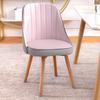 Silla de comedor nórdica de madera maciza, moderna y sencilla, para el hogar, para apartamento pequeño, estilo crema, con mesa y silla, respaldo suave y taburete.