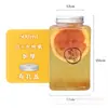 Taza de Té de Leche Famosa en Internet, Botella de Plástico Material para Mascotas, Botella Cuadrada Plana de 300ml, Desechable con Tapa, Sellado Fuerte