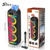 Altavoz Bluetooth de Gran Volumen Zqs 8316 pulgadas Altavoz Cuadrado Rgb Tres Altavoces Estéreo Micrófono Karaoke Baile Cuadrado