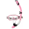 Óculos de Mergulho Transfronteiriços Equipamento de Snorkel Máscara de Mergulho de Vidro Temperado com Moldura Grande de Alta Definição Tubo de Snorkel Anti-Engasgo Totalmente Seco