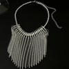 Collar de lujo ligero con borlas de diamantes de imitación y estilo discoteca exagerada para mujer, estilo vintage, con cadena de garras, de estilo celebridad de Internet europea y americana