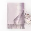 Bufanda Nueva Elegante de Estilo Femenino con Degradado para Niñas, Chal de Gama Alta para Otoño e Invierno, Bufanda Cálida de Imitación Cachemir