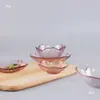 Creativo Cuenco de Cristal Estilo Japonés Flor de Cerezo, Cuenco Colorido para Helado, Plato de Postre, Plato Pequeño, Plato para Sabores, Plato para Salsa para Mojar, Plato para Frutas