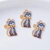 Acessórios de gato de liga transfronteiriça com gotejamento de óleo pingente de gato faça você mesmo brincos pulseira pingente para capa de celular acessórios atacado