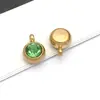 Acero Inoxidable Agujero Vertical Doce Piedras de Nacimiento 6mm Piedra Brillante Piedra de la Suerte Colgante Colgante Accesorios para Joyería DIY Collar