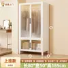 Armario de Acero Gabinete de Almacenamiento Perchero para Ropa de Dormitorio en Casa Casa de Alquiler Montaje Sencillo Gabinete de Almacenamiento a Prueba de Polvo Armario para Niños